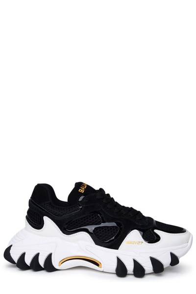 Balmain B-east Leather And Nylon Sneakers In Black