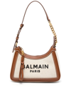 BALMAIN B-ARMY CANVAS AND LEATHER TRIMS SHOULDER BAG