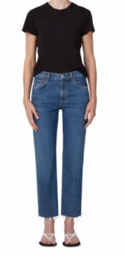 Agolde Blue Kye Straight-legs Crop Jeans