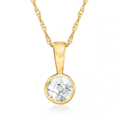 Rs Pure By Ross-simons White Sapphire Pendant Necklace In 14kt Yellow Gold In Silver