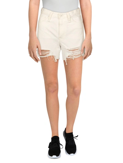 Hudson Devon Womens High-rise Boyfriend Cutoff Shorts In White