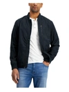 ALFANI MENS FAUX SUEDE PERFORATED BOMBER JACKET