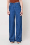 Raquel Allegra Lynn Pants In Washed Indigo In Multi
