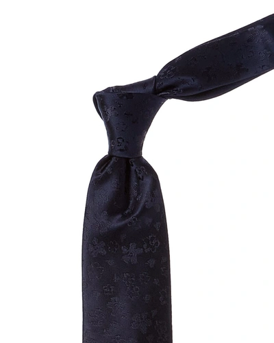 Ted Baker Mortmer Navy Silk Tie In Black