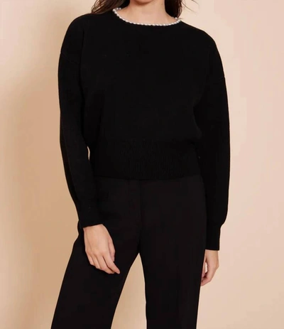 Lucy Paris Carota Pearl Sweater In Black