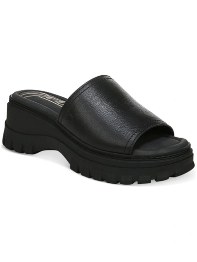 Zodiac Halle Womens Leather Slip On Platform Sandals In Black