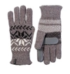 ISOTONER WOMEN'S CHENILLE SNOWFLAKES GLOVES IN ASH
