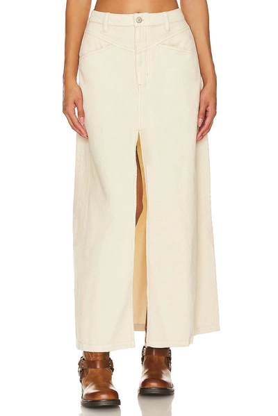 Free People Come As You Are Cord Maxi Skirt In Beige