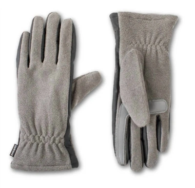 Isotoner Women's Smartdri Fleece Wrist Gloves In Heather Grey