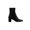 Stuart Weitzman Yuliana Stretch Leather Ankle Booties In Black