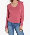 ANOTHER LOVE CRYSTAL RUFFLE LONG SLEEVE IN BERRY