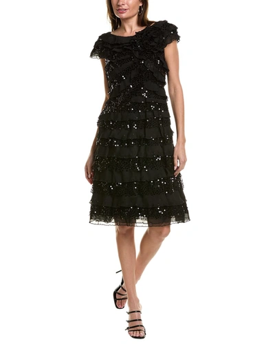 Tadashi Shoji Off-the-shoulder Cocktail Dress In Black