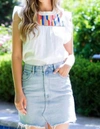 Thml Cancun Embroidered Ruffle Sleeve Top In White In White