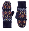 ISOTONER WOMEN'S RECYCLED KNIT FAIRISLE FLIP MITTEN IN NAVY