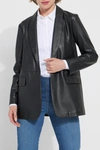 LYSSÉ WOMEN'S EIRA VEGAN LEATHER BLAZER IN BLACK