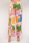 Fate Tropical Print Wide Leg Pant In Orange Multi In Orange