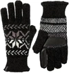 ISOTONER WOMEN'S CHENILLE SNOWFLAKES GLOVES IN BLACK