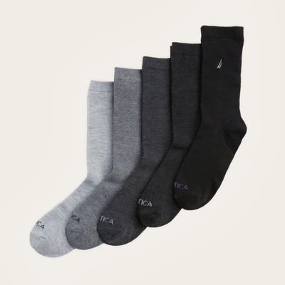 Nautica Womens Crew Dress Socks, 5-pack In Multi