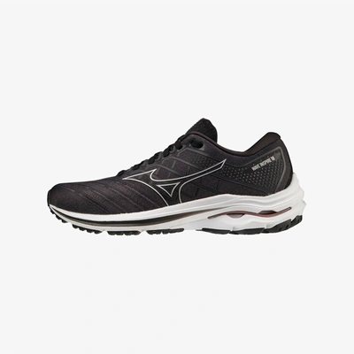 Mizuno Women's Wave Inspire 18 Running Shoes - D/wide Width In Black/silver In Harbor Mist/black