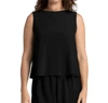 Sympli Flared Shell Top In Black In Black