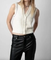 Zadig & Voltaire Karry Sleeveless Sequined Cardigan Sweater In White