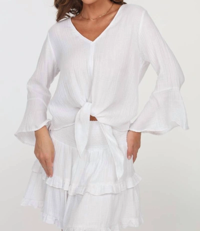 Veronica M Wrap Kimono Top In Tiki In White