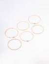 Lovisa Gold Twisted & Plain Bracelet 6-pack In Gold