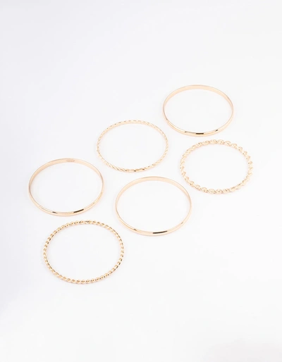 Lovisa Gold Twisted & Plain Bracelet 6-pack