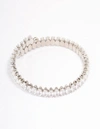 Lovisa Rhodium Marquise Luxe Cubic Zirconia Bangle In Silver