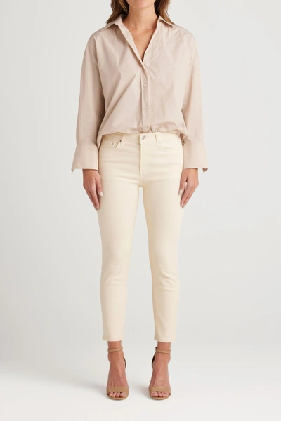 Edwin Coated Bree High-rise Straight-leg Jeans In White