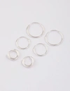 Lovisa Sterling Silver Mixed Thick Hoop Earrings Pack In Silver