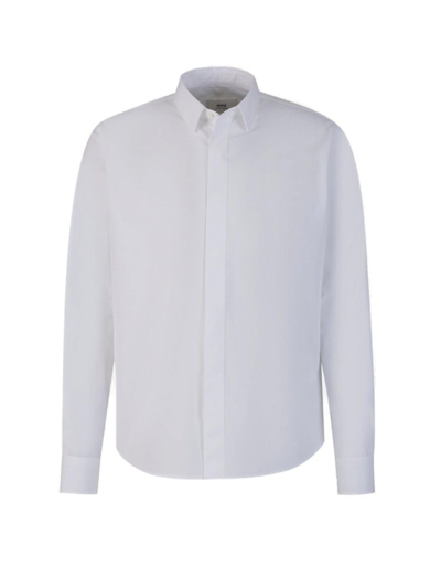 Ami Alexandre Mattiussi Ami Paris Concealed Fastened Shirt In White