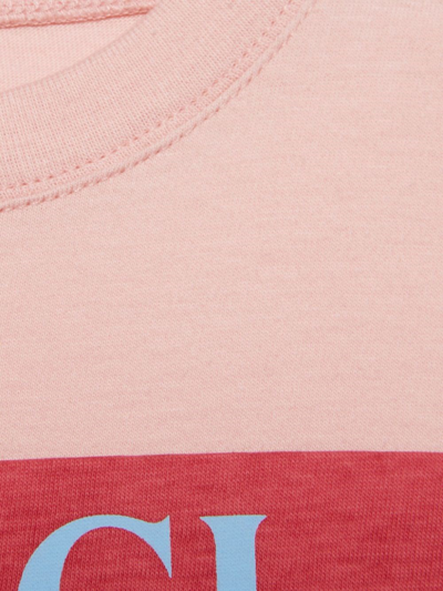 Gucci Kids' T-shirt Con Stampa In Pink