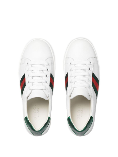 Gucci Kids' Sneakers Ace Con Dettaglio Web In White