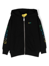 Off-white Racing Arrow Logo Zip-up Hoodie In Black