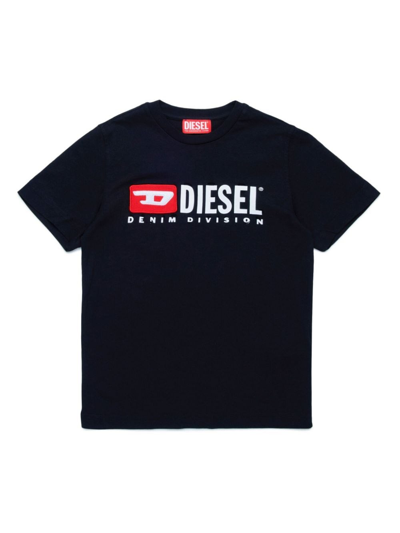Diesel Distressed-effect Cotton T-shirt In Black