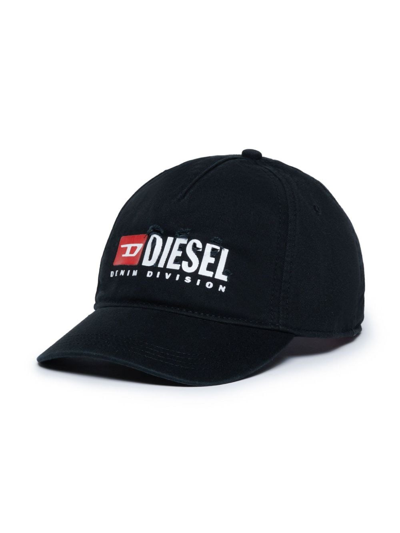 Diesel Kids' Cappello Da Baseball Cotone Nero In Black