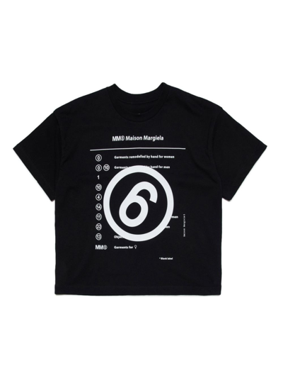 Mm6 Maison Margiela Kids' T-shirt Cotone Nero In Black