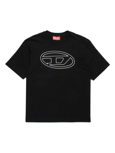 Diesel Kids' T-shirt Cotone Nero In Black