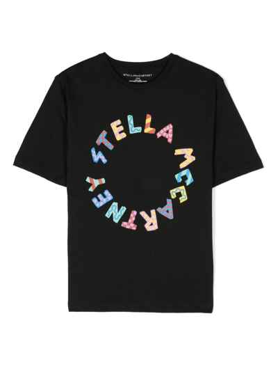 Stella Mccartney Kids' T-shirt Cotone Nero In Black