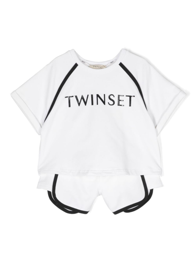 Twinset Kids' Tuta Cotone Bianco In White