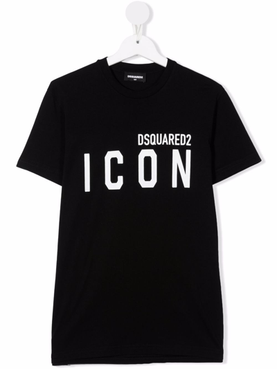 Dsquared2 Kids' T-shirt Cotone Nero In Black