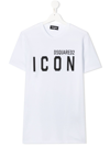 Dsquared2 Teen Logo-print Cotton T-shirt In White