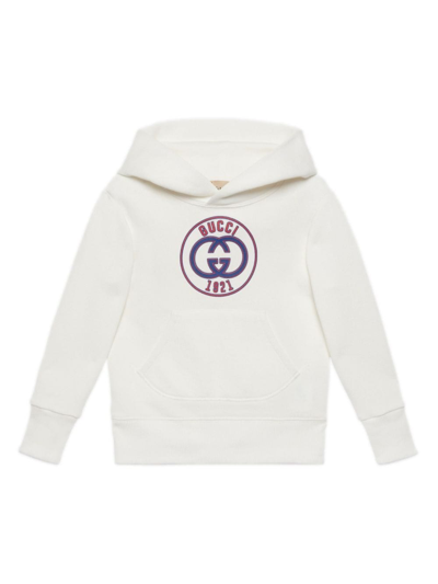 Gucci Kids' Felpa Con Stampa In White