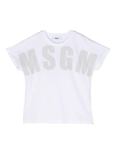 Msgm Kids' T-shirt Cotone Bianco In White