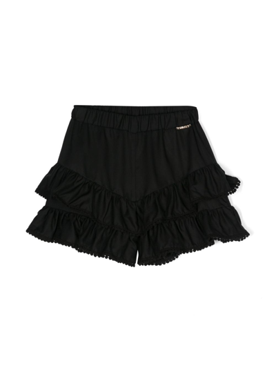 Twinset Kids' Shorts Cotone Nero In Black