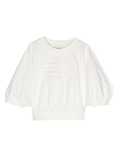 Fendi Kids' Felpa Cotone Bianco In White