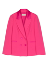 Twinset Kids' Double-breasted Blazer In Purple