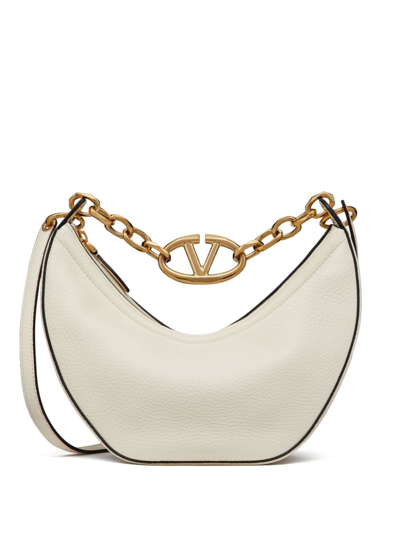 Valentino Garavani Borsa A Spalla Vlogo In Pelle In White