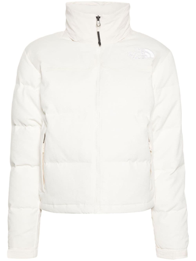 The North Face Logo-embroidered Puffer Jacket In White